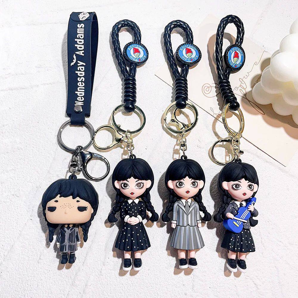 Horror Wednesday Addams Silicone Keychain Toy Thing Hand Hom - 图1