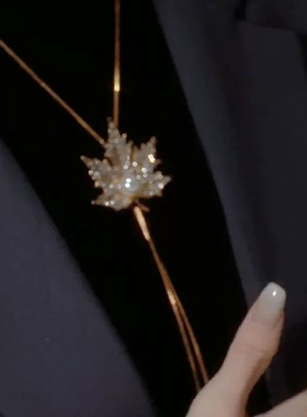 秋冬枫叶毛衣链女长款时尚日常百搭项链配饰个性衣服挂饰卫衣链女