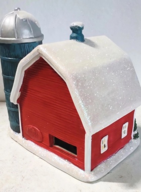 外贸出口美国 D56品牌手绘陶瓷房子夜灯圣诞系列雪屋工艺品收藏品