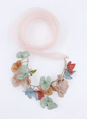 泫雅花朵发带头箍甜美森系仙女发箍锁骨链花朵项圈帽子花多用配饰