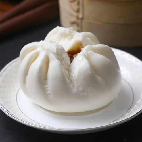 广东笑口开口叉烧包6个装 速冻早餐大肉包子 广式早茶点心半成品 - 图1