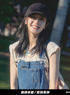 娜扎琉璃花串珠项链夏日彩色锁骨