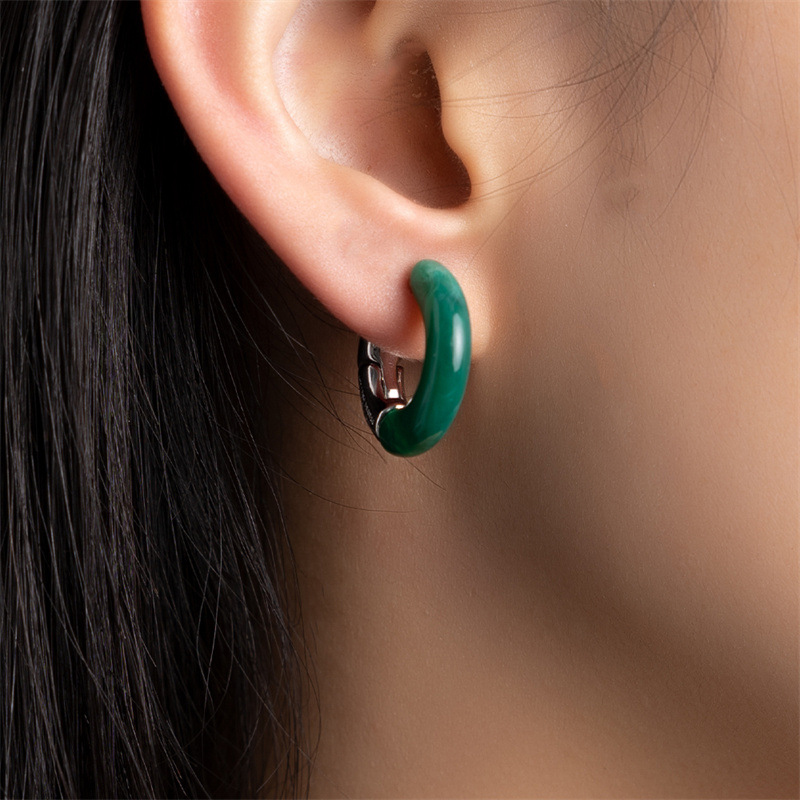 kevkev朱珠同款圆环珐琅女士红色耳环轻奢高级感独特绝美2025耳饰-图0