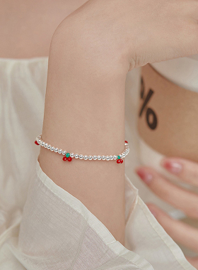 kevkev纯银樱桃手链叠戴