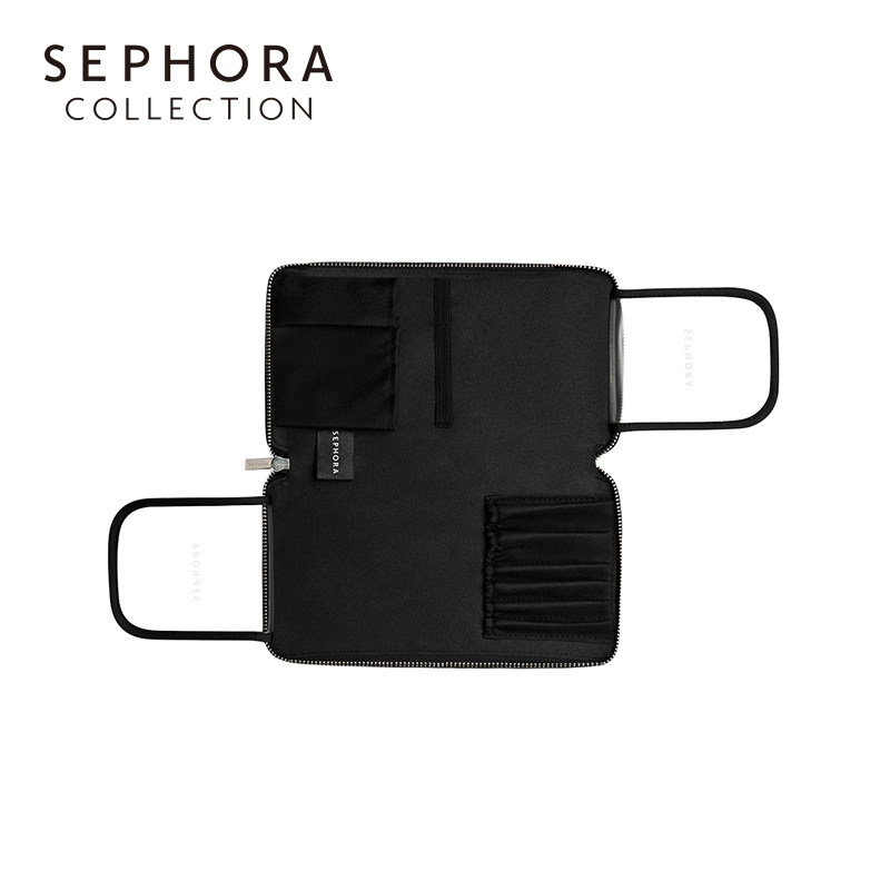【立享3折OP】Sephora/丝芙兰便携化妆刷包女简约黑色旅行化妆包,淘宝优惠券,粉丝福利购,淘宝优惠卷