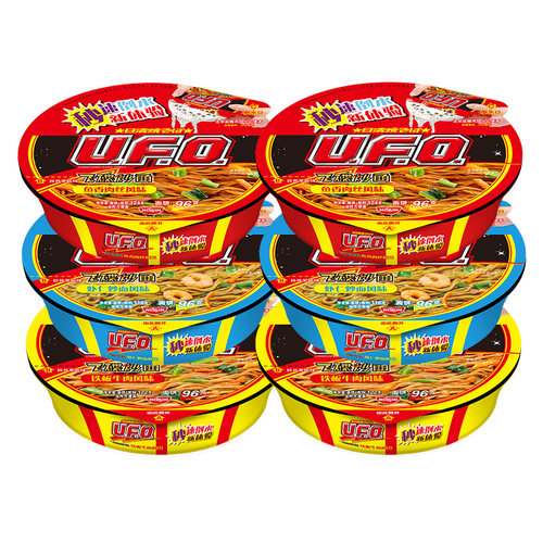 日清方便面 UFO飞碟炒面3口味6碗组合 速食面干拌面碗面泡面混装 - 图3