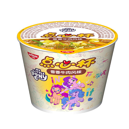 日清 小马宝莉点心杯香香牛肉风味42g*12杯整箱装 速食方便面泡面 - 图0