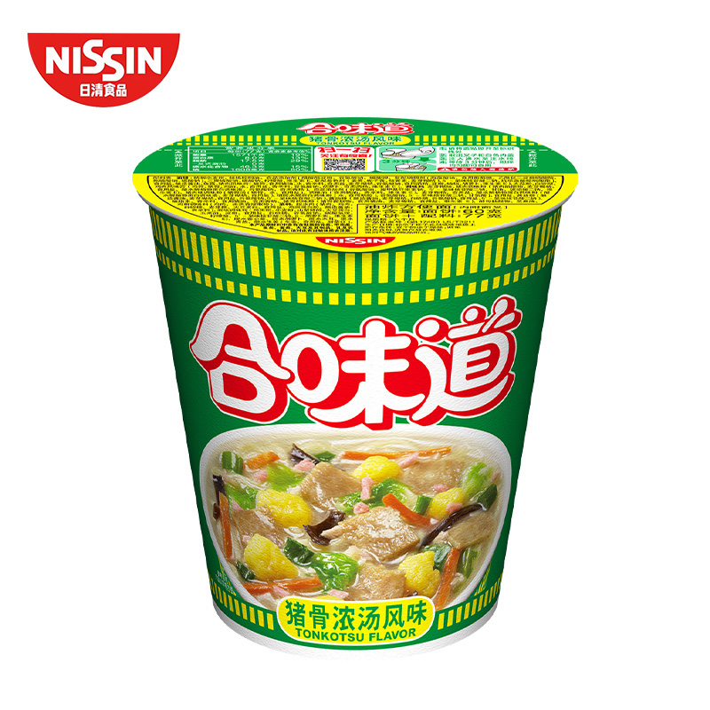 NISSIN/日清 合味道猪骨浓汤风味杯面77g/杯 速食方便面泡面 - 图2