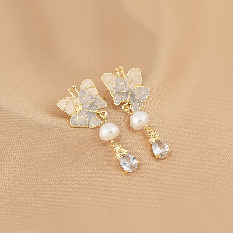 甜美撞色蝴蝶流苏耳环耳钉女时尚气质高级感温柔蚊香盘耳夹无耳洞,淘宝优惠券,粉丝福利购,淘宝优惠卷