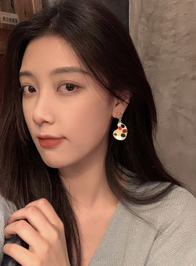 创意画笔耳环蚊香盘无耳洞耳夹女