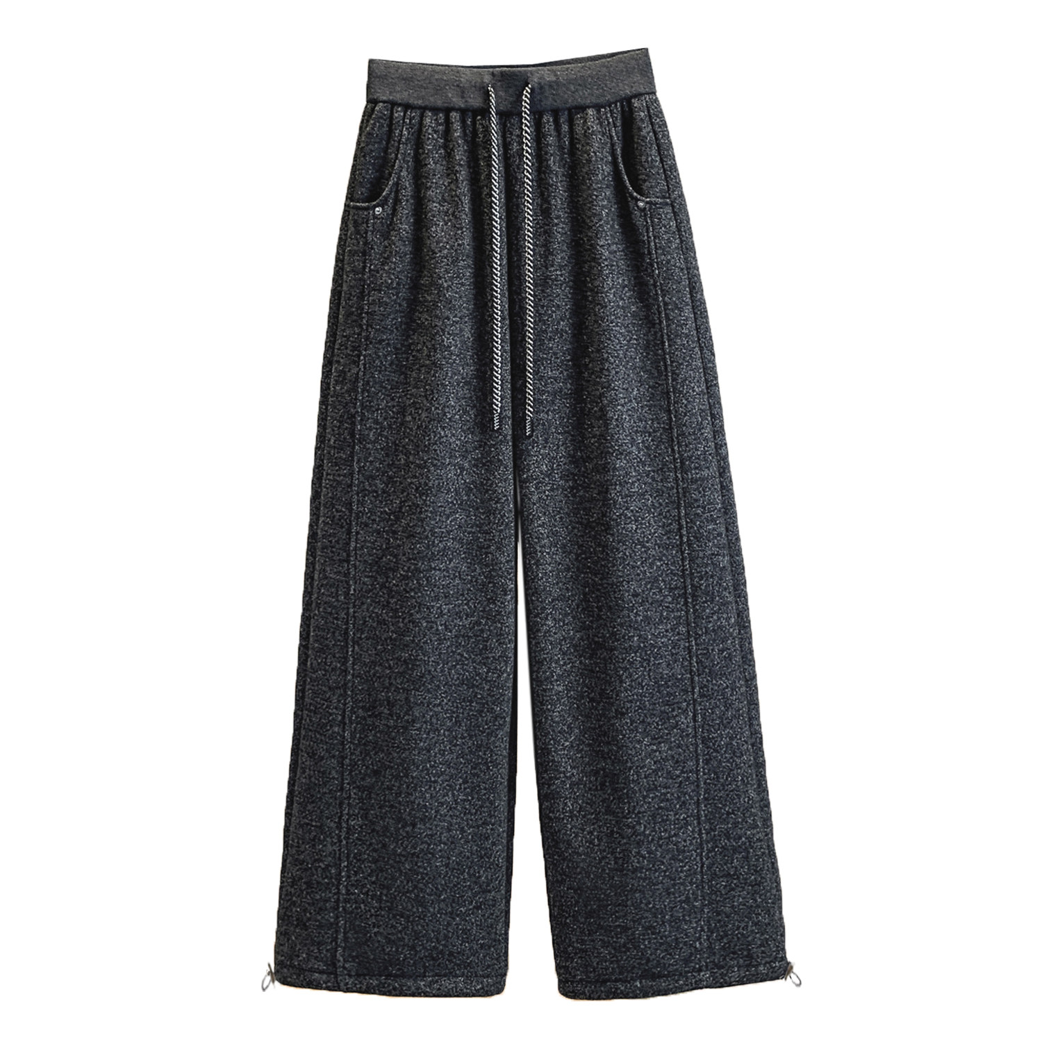 山东即墨加绒羊绒糯米阔腿裤女秋冬休闲香蕉裤抽绳两穿束脚卫裤子,淘宝优惠券,粉丝福利购,淘宝优惠卷