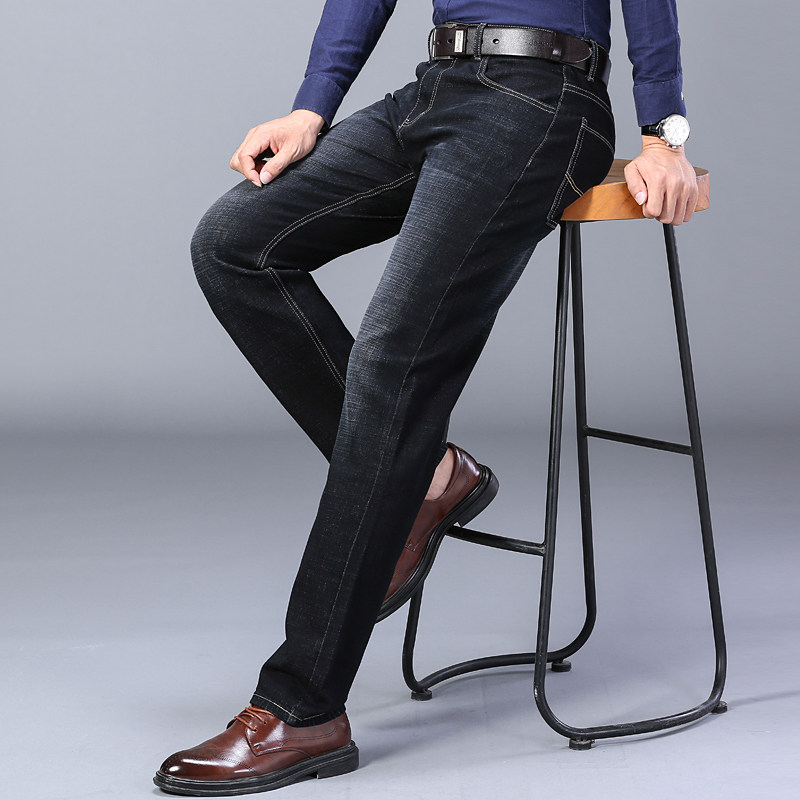 秋季厚款弹力宽松直筒男士牛仔裤 聚上汇品牛仔裤