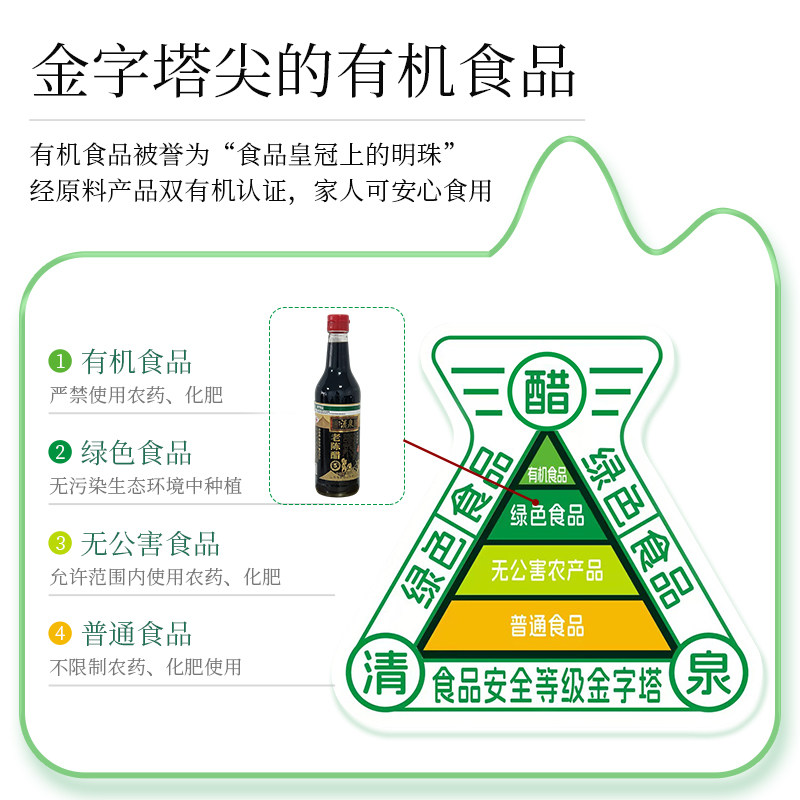 山西清泉正宗老陈醋五年陈酿420ml*3瓶装调味品凉拌炒菜家用