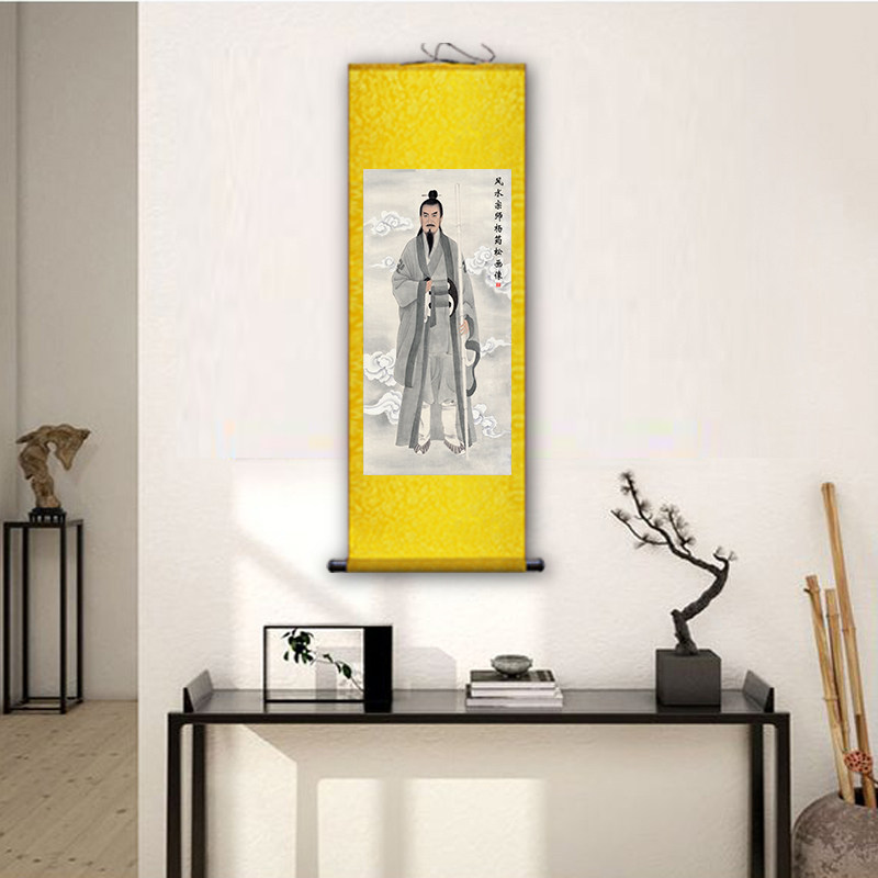 风水祖师杨公杨筠松画像挂画杨救贫神像八卦道场供奉镇宅卷轴画_虎窝淘