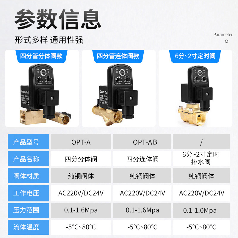 空压机储气罐自动排水阀定时纯铜定时220V电磁阀OPT-A电子排水器 - 图1