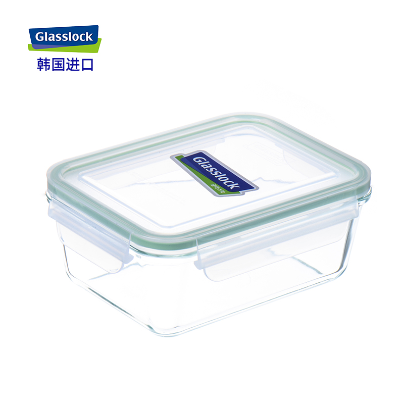 Glasslock进口长方形密封玻璃保鲜盒微波炉带饭盒耐摔便当饭盒 - 图1