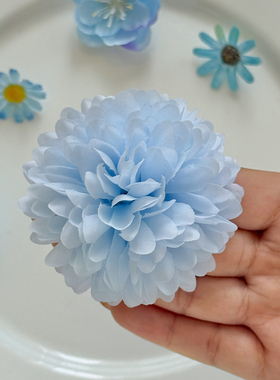 蓝色系仿真花DIY材料包团扇痛包