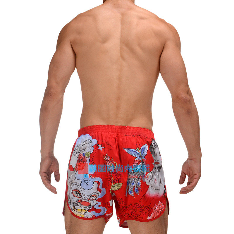 阿罗裤 男士纯棉宽松大码红色卡通内裤青年透气加肥加大男平角裤,淘宝优惠券,粉丝福利购,淘宝优惠卷