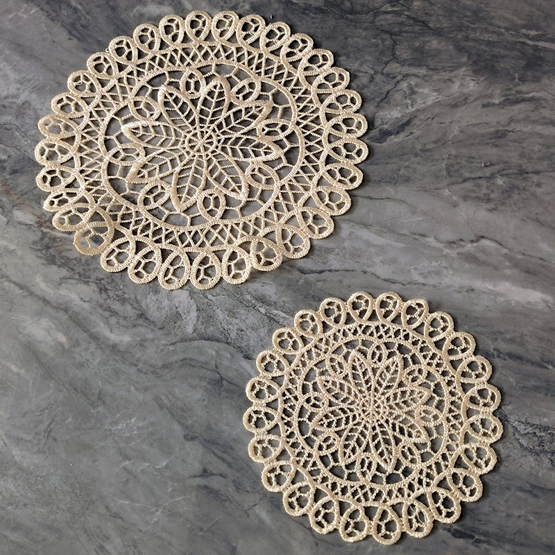 蕾丝绣花花边杯垫镂空装饰拍照道具复古简约桌垫刺绣圆形隔热垫,淘宝优惠券,粉丝福利购,淘宝优惠卷