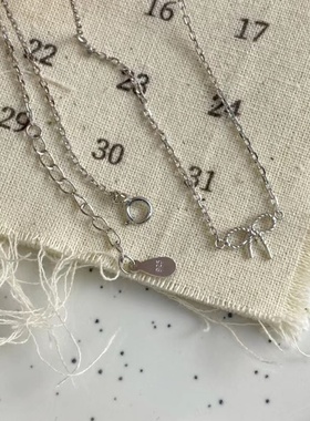 通体925银蝴蝶结小香风项链