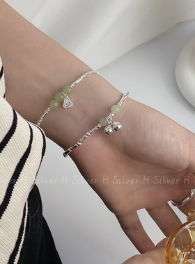 S925银碎银和田玉项链手链