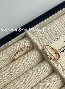 S925银四叶草气质简约开口圈戒指