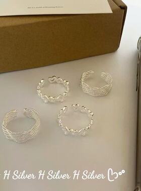 S925纯银时尚中古风蕾丝戒指