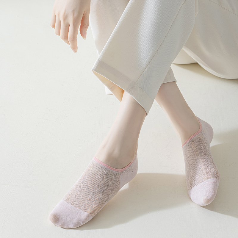 女生冰冰丝袜超薄款短口低帮矮腰装夏天穿透气防臭凉快感网眼镂空 - 图3