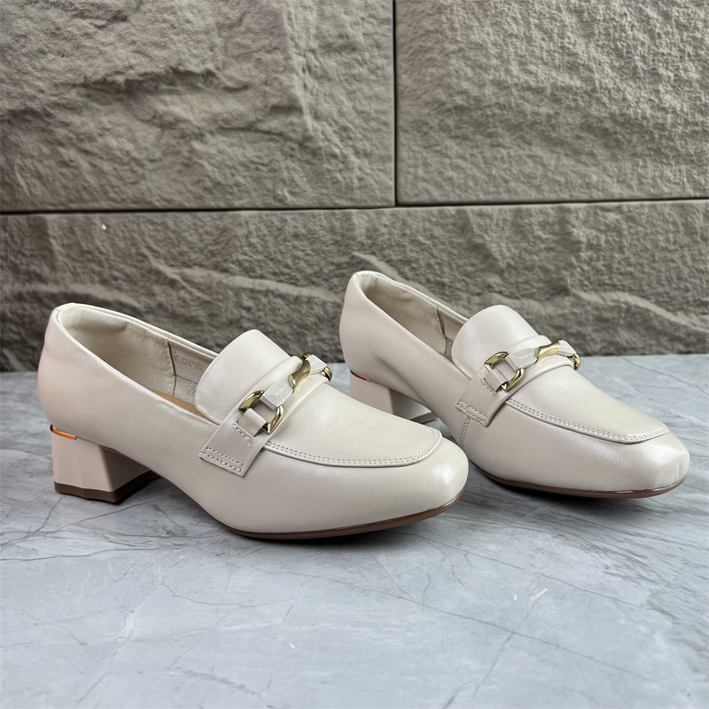 25春季真皮乐福鞋女鞋断码单鞋方头套脚粗跟牛皮通勤百搭工作鞋,淘宝优惠券,粉丝福利购,淘宝优惠卷