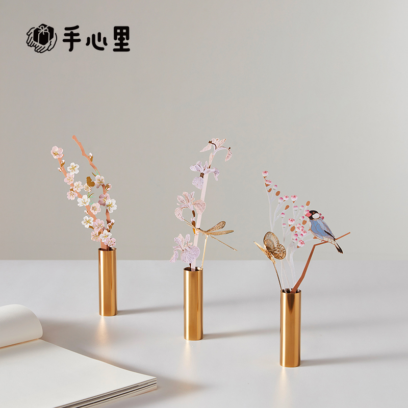 手心里铃兰摆件 花道插花创意金属桌面摆件扩香礼物饰品文创