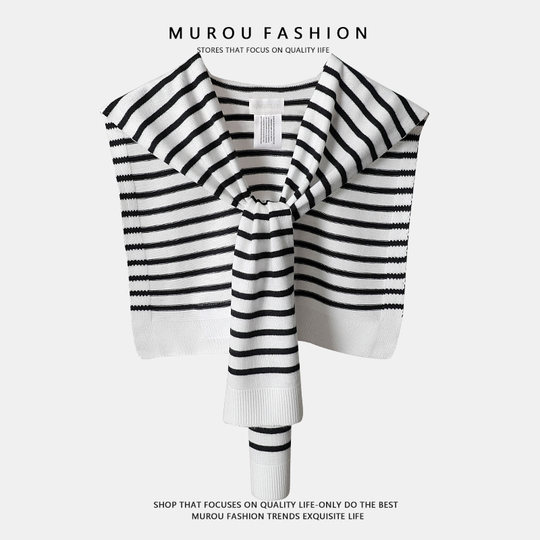 Striped high-end warm outer wear thin internet celebrity waistcoat