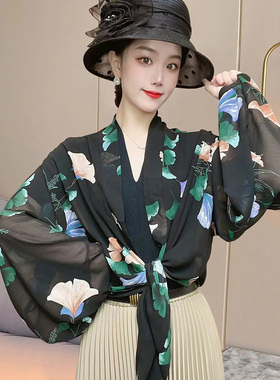 春秋夏季印花韩版女防晒披肩时尚