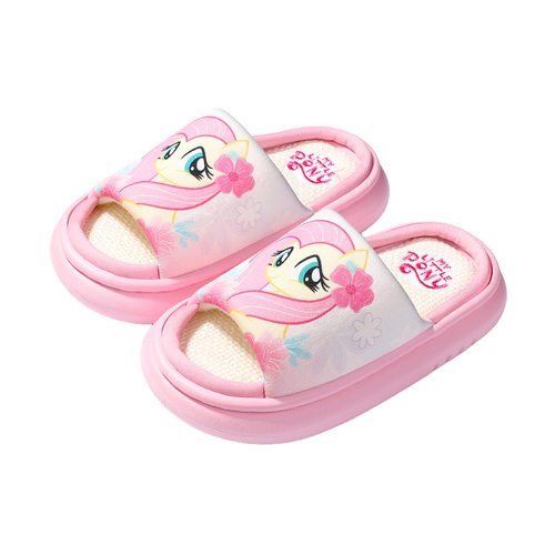 小马宝莉亲子款亚麻拖鞋春秋居家地板拖鞋可爱女孩百搭中大童拖鞋 - 图3