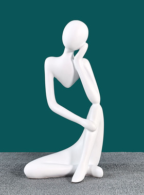 现代简约抽象人物思考雕塑摆件