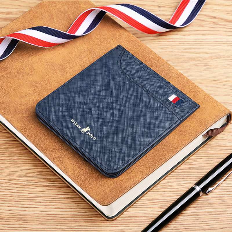 英皇保罗真皮卡包男多卡位超薄钱包 williampolo宇硕卡包