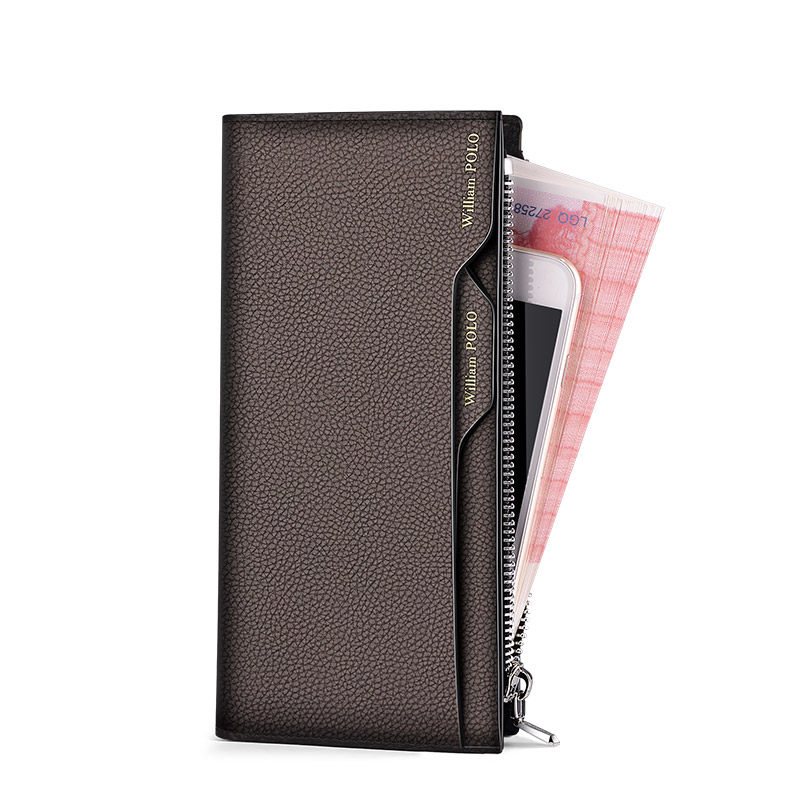 英皇保罗新款多卡位男真皮防盗钱包 williampolo宇硕卡包