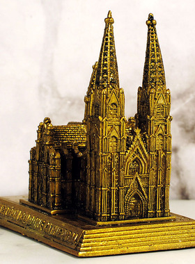 创意德国科隆大教堂地标建筑模型树脂摆件旅游纪念品仿真微缩道具