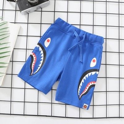 日系潮牌童装纯棉短裤夏季潮牌男女儿童双侧鲨鱼卡通五分裤沙滩裤,淘宝优惠券,粉丝福利购,淘宝优惠卷