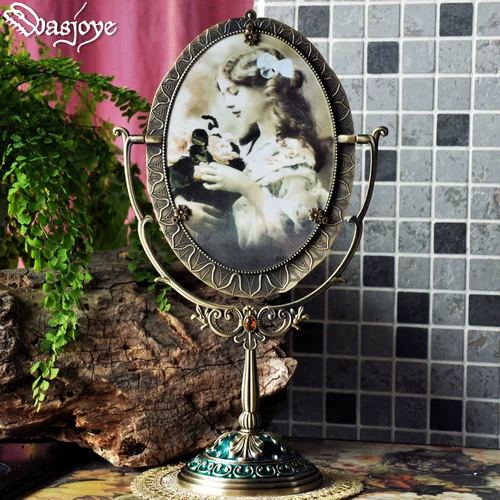 Семь -летящий старый магазин Wasjoye Green Wild Fairy Retro European Two -Slate Mirror