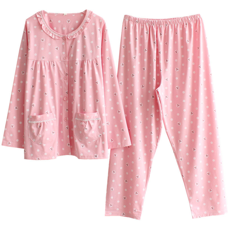 加肥加大码胖MM200斤睡衣女士纯棉长袖春秋小碎花ins风家居服套装,淘宝优惠券,粉丝福利购,淘宝优惠卷