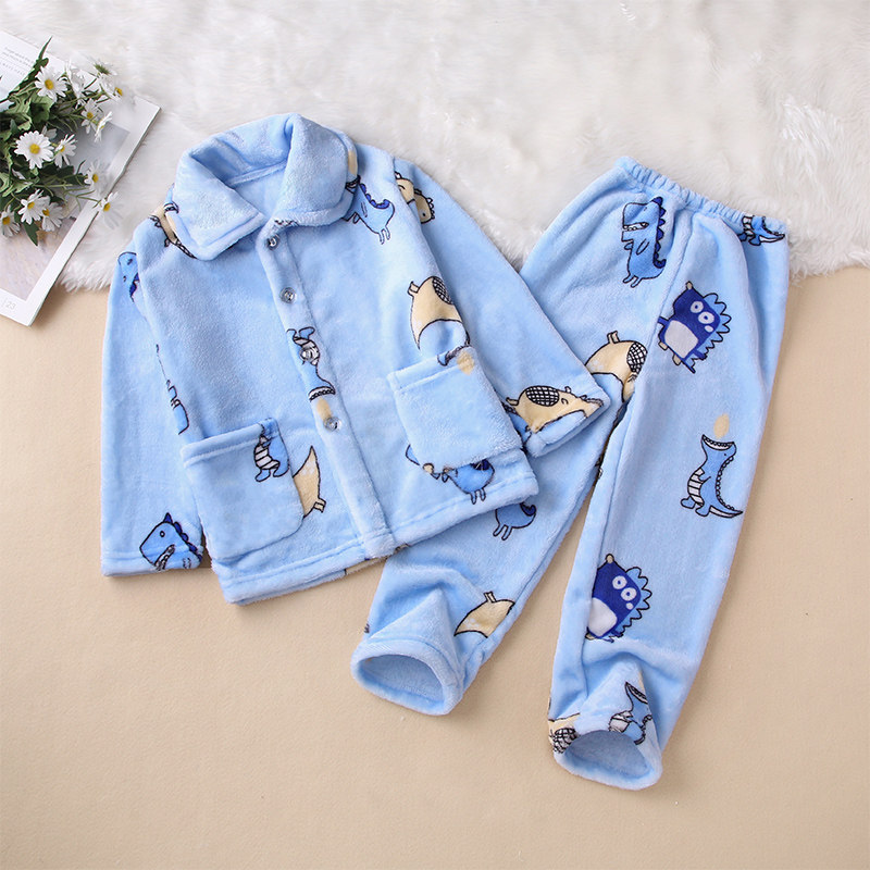 秋冬季儿童法兰绒睡衣男童宝宝女童家居服男孩加厚冬款女孩珊瑚绒,淘宝优惠券,粉丝福利购,淘宝优惠卷