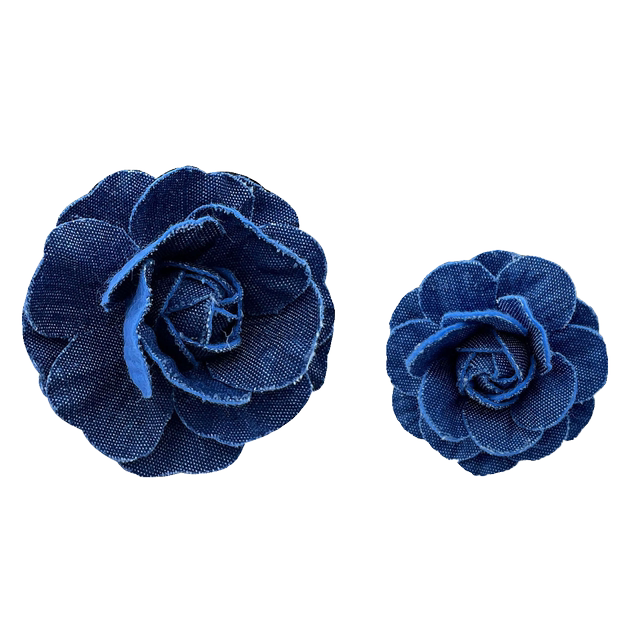 Niche denim 7cm corsage fabric corsage pin handmade flower clothes accessories brooch