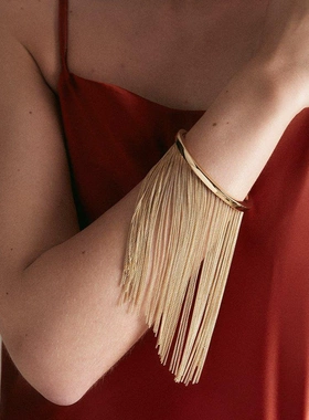 新款流苏手镯复古金属手镯个性潮流手部饰品女