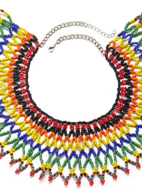 新款欧美时尚饰品个性潮流夸张彩色小众潮流米珠项链女