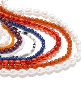 夸张创意多层巴洛克珍珠项链欧美设计串珠锁骨链饰品