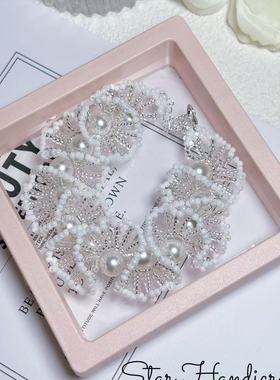 新款珍珠手链木耳蕾丝花边波西米亚风格气质甜美日常配饰