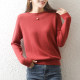 100%cotton wire knitwear female 2022 new autumn and winter with loose pullover sweater round collar long sleeve bottoming shirt