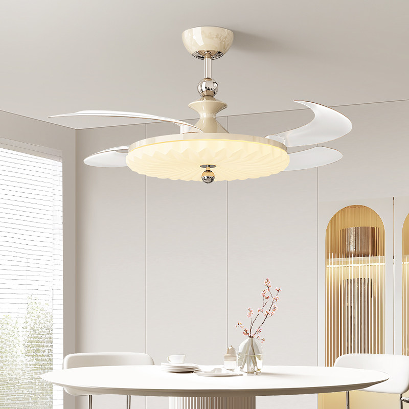 变频隐形餐厅风扇灯中古奶油风主卧室家用护眼全光谱吸顶灯吊扇灯,淘宝优惠券,粉丝福利购,淘宝优惠卷