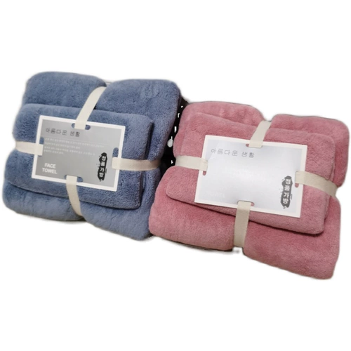 Мягкое комфортное коралловое бархатное цветное банное полотенце, комплект, увеличенная толщина, хорошо впитывает воду