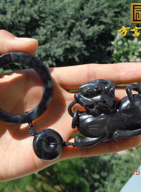 籽料墨玉貔貅手把件特惠